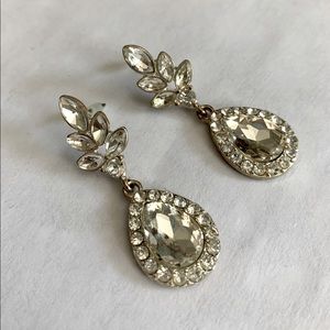 Silver jeweled earrings